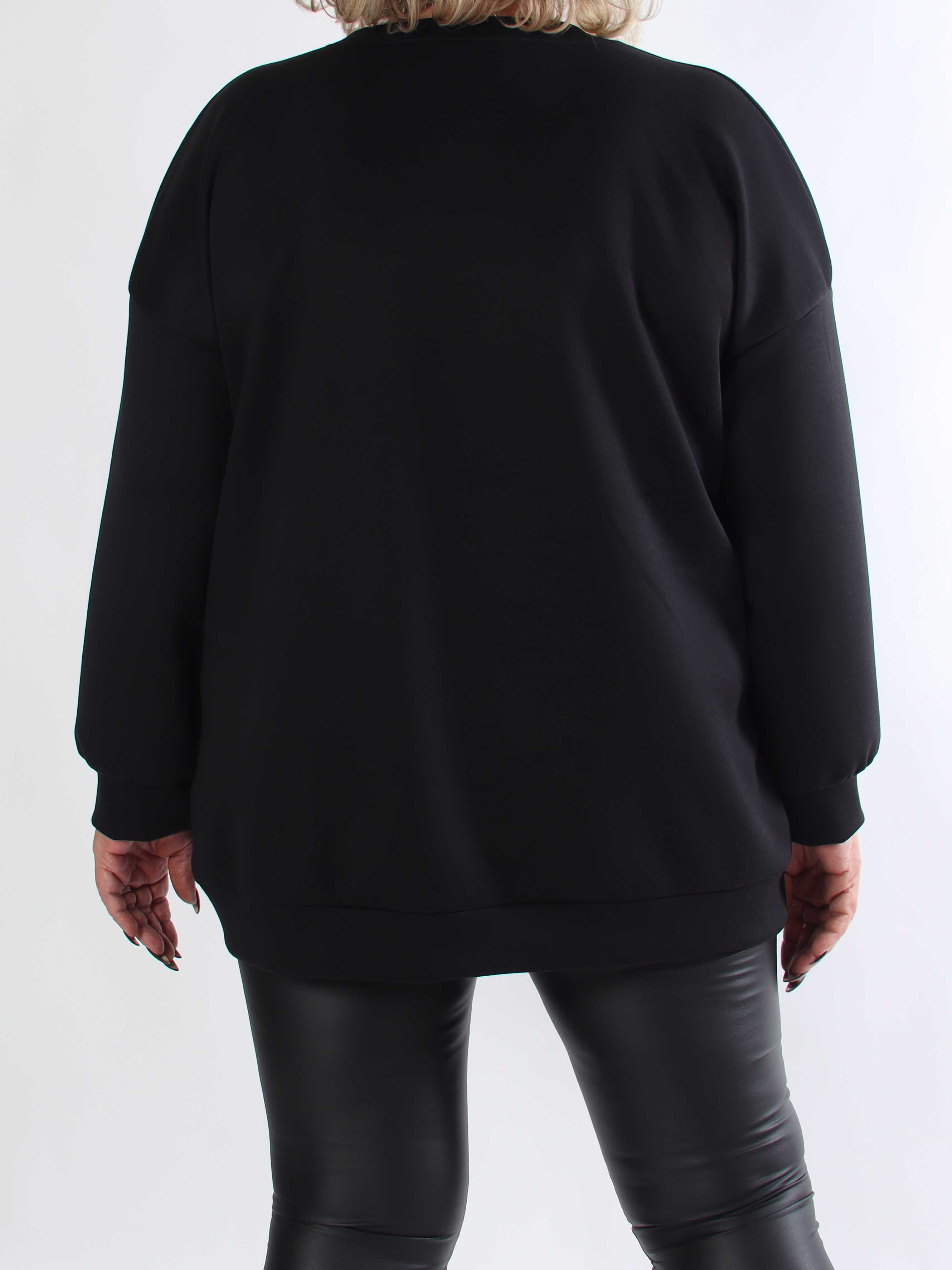 Lindsay - Blød plus size sweatshirt med SOHO skrevet på brystet